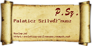 Palaticz Szilvánusz névjegykártya